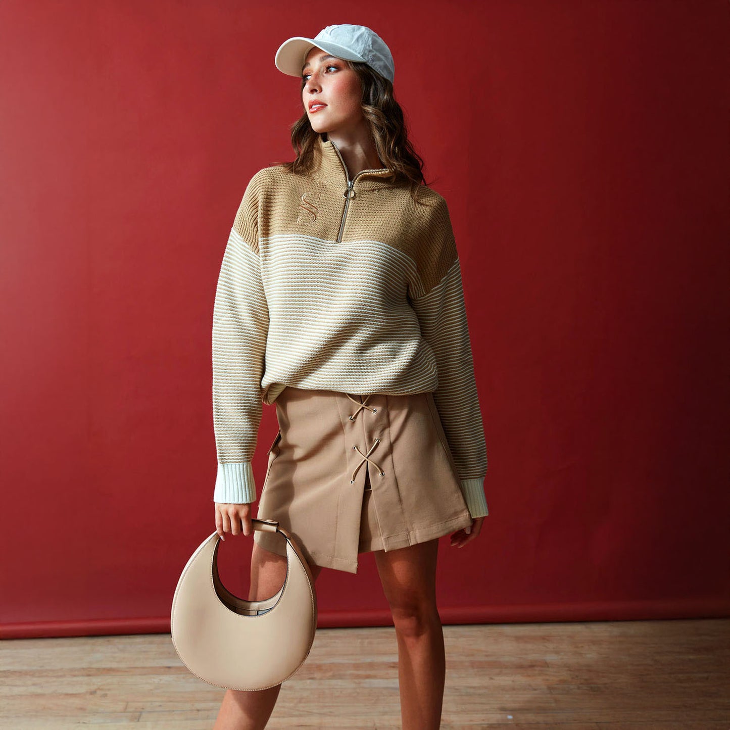 JACKSON SWEATER- White/Tan