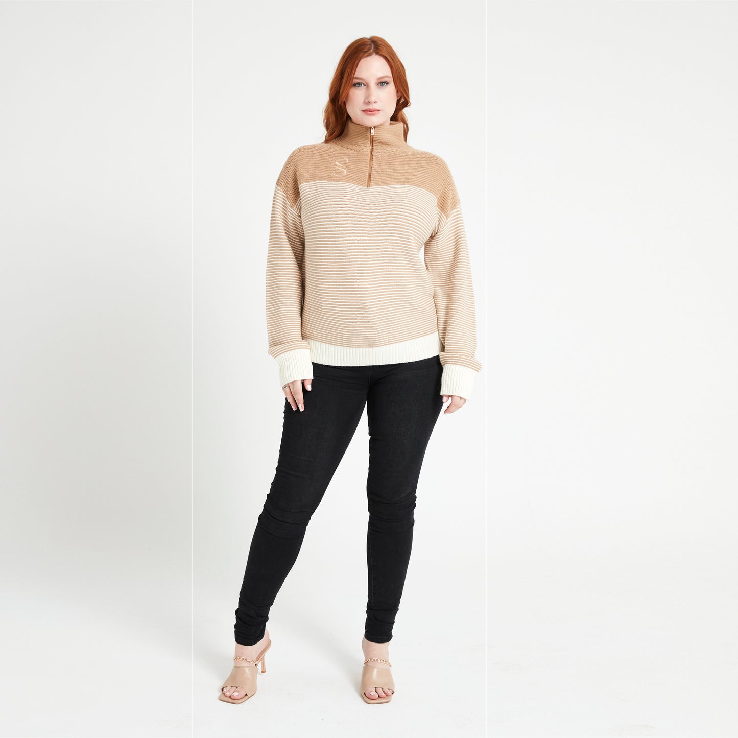 JACKSON SWEATER- White/Tan